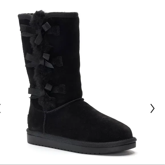 Koolaburra UGG Victoria Tall Winter Boots Black Sizes 12 13 2 4 AUTHENTIC New