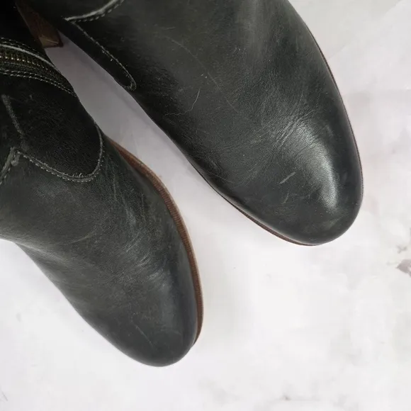 Kork Ease Booties Black 10 Women Mindo Ankle Boots Zip Block Heel Pointed