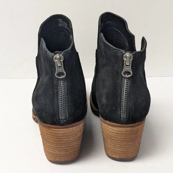 Kork-Ease Chandra Ankle Booties, Black Suede, Women's 9.5 M