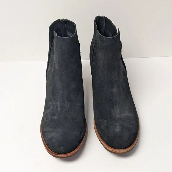 Kork-Ease Chandra Ankle Booties, Black Suede, Women's 9.5 M