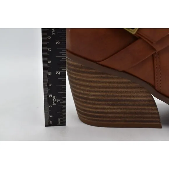 Korks by Kork Ease Womens Size 7.5 Heidi Block Heel Tan PU Zip Booties Boots