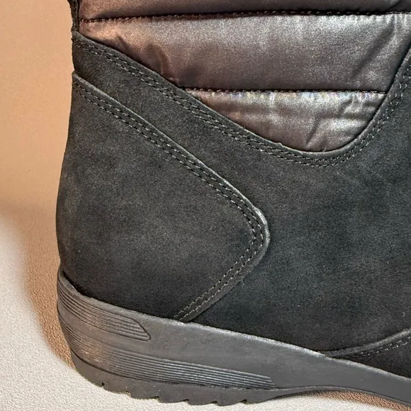 Lands' End Black Suede Drift 473058 Snow Boots NIB