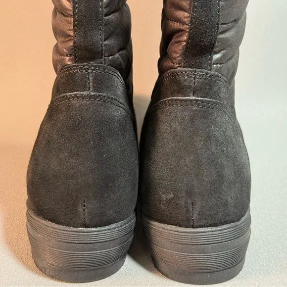 Lands' End Black Suede Drift 473058 Snow Boots NIB
