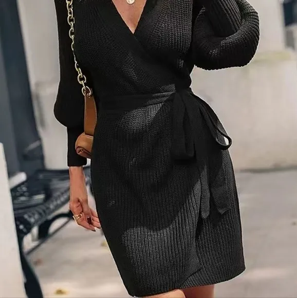 Lantern Loom Open Front Cardi - Black