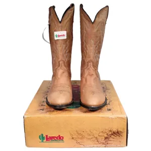 Laredo Men Sz 12D Jacksonville Collection 13&quot; Cowboy Boots Deertan Foot &amp; Top