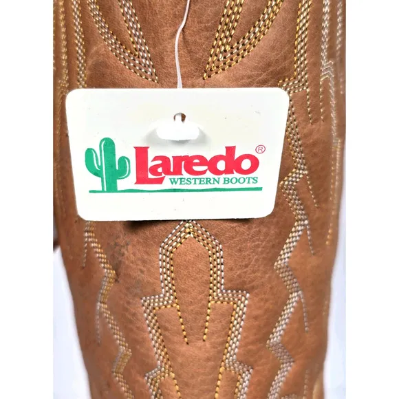 Laredo Men Sz 12D Jacksonville Collection 13&quot; Cowboy Boots Deertan Foot &amp; Top