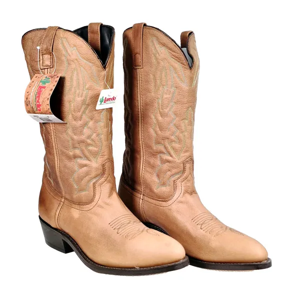 Laredo Men Sz 12D Jacksonville Collection 13&quot; Cowboy Boots Deertan Foot &amp; Top