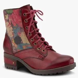 L’artiste Women Marty lace up boots, Red, Size 37