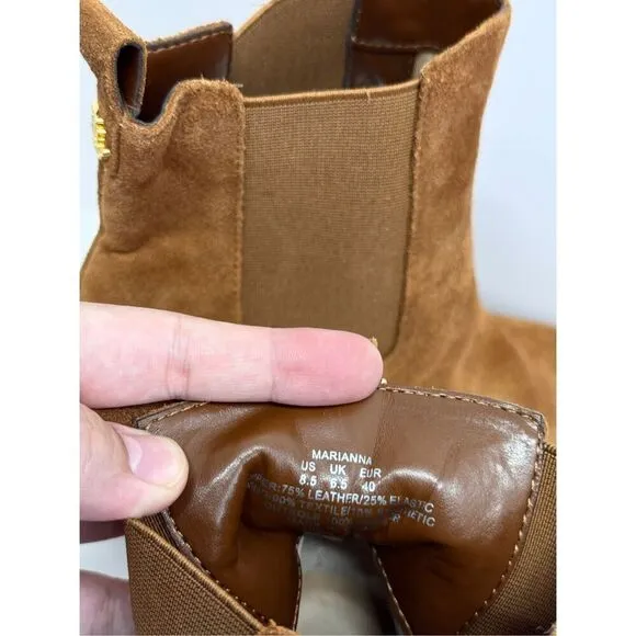 Lauren Ralph Lauren Boots Size 8.5 Women Brown Suede Water Resistant Chelsea