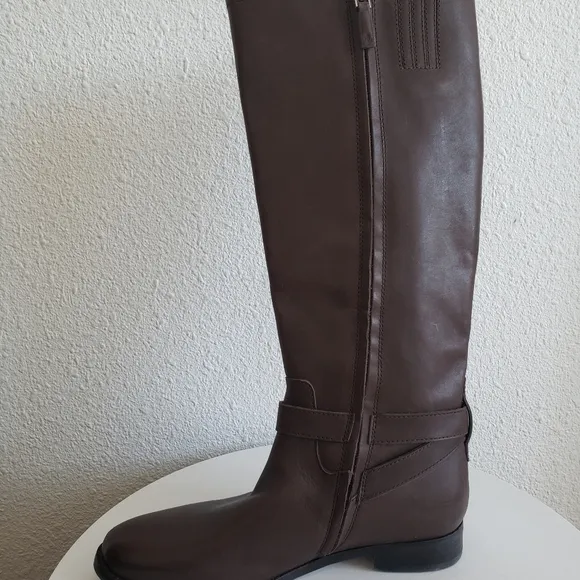 Lauren Ralph Lauren Brittaney Women Brown Leather Riding Boots