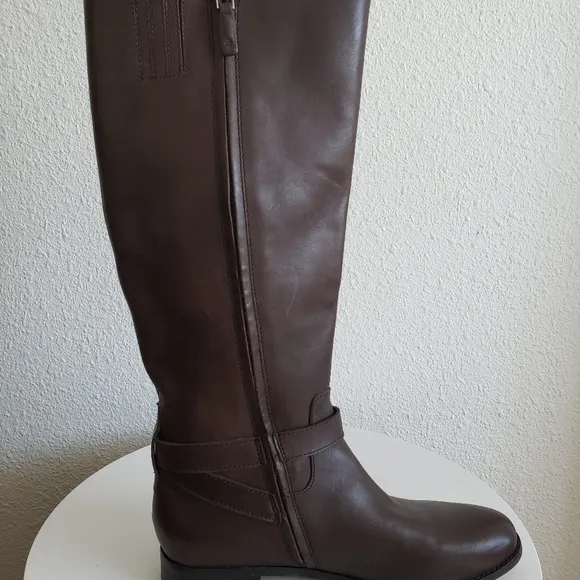 Lauren Ralph Lauren Brittaney Women Brown Leather Riding Boots