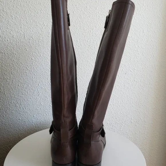 Lauren Ralph Lauren Brittaney Women Brown Leather Riding Boots