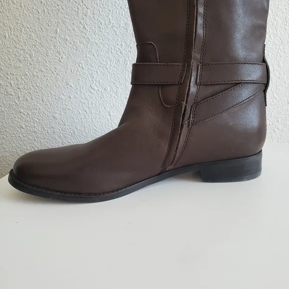 Lauren Ralph Lauren Brittaney Women Brown Leather Riding Boots