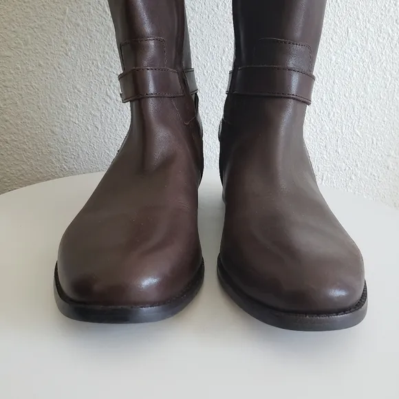 Lauren Ralph Lauren Brittaney Women Brown Leather Riding Boots
