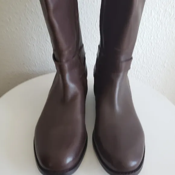 Lauren Ralph Lauren Brittaney Women Brown Leather Riding Boots
