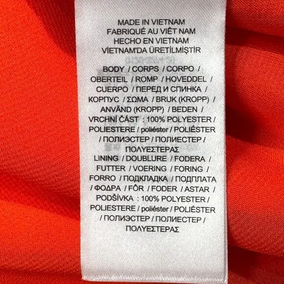 Lauren Ralph Lauren Dress Black Label Size 6 Cape Georgette Orange Cocktail