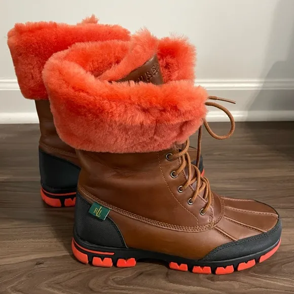 Lauren Ralph Lauren Quinta Leather Boots Size 7