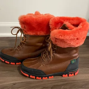 Lauren Ralph Lauren Quinta Leather Boots Size 7