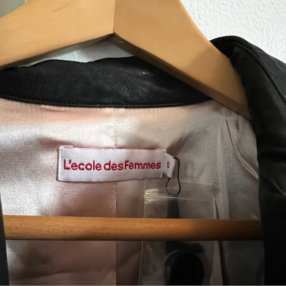 L’ecole des femmes vegan leather trench coat Small NWT