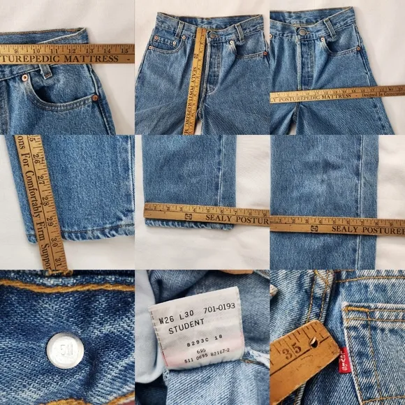 Levi's True Vintage 501 Student XX USA Made VTG Red Tab OG Blue 26 X 30 Unisex