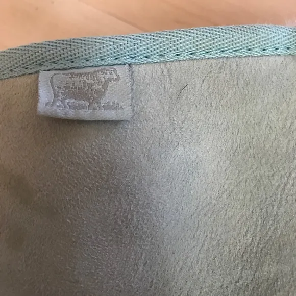 Light blue sheep skin fur boots