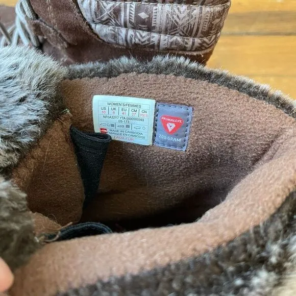 Like New Nuptse Purna II North Face Women’s boots size 10
