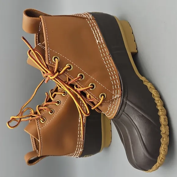 LL Bean 6” leather duck boots women 7 Made In Maine USA