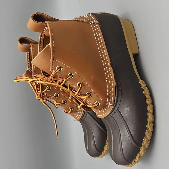 LL Bean 6” leather duck boots women 7 Made In Maine USA