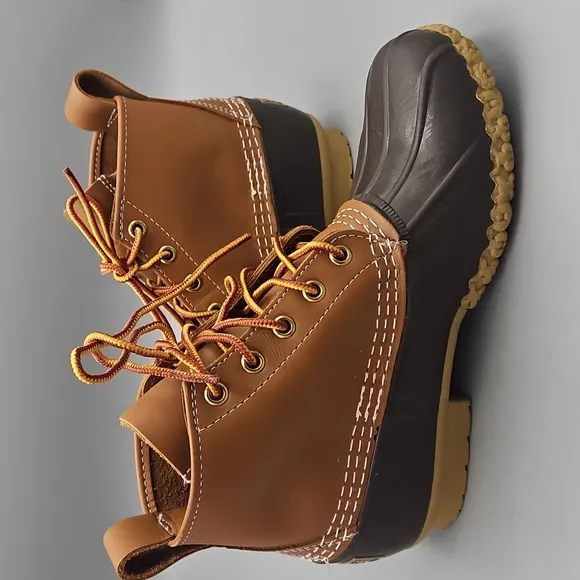 LL Bean 6” leather duck boots women 7 Made In Maine USA