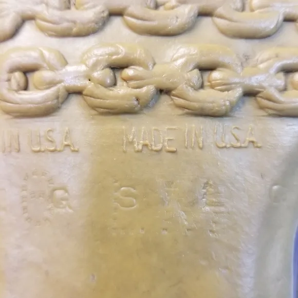 LL BEAN Boots blue rubber leather 6
