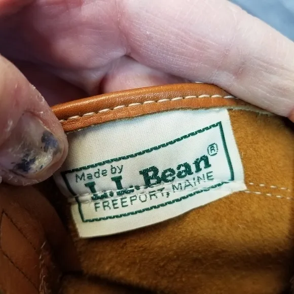 LL BEAN Boots blue rubber leather 6