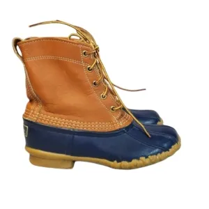 LL BEAN Boots blue rubber leather 6