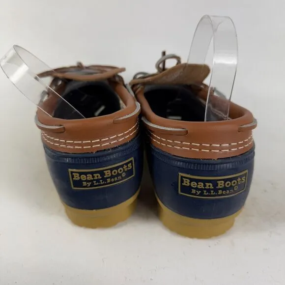L.L. Bean Duck Boots Mens 9 wide Brown Leather Low Top Waterproof Classic 175067