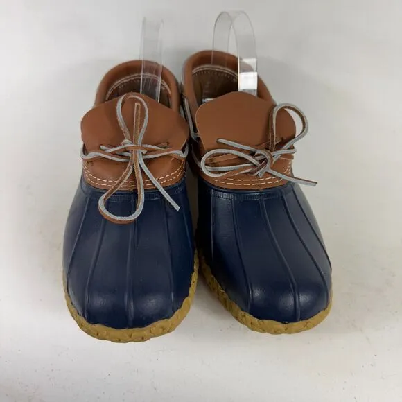 L.L. Bean Duck Boots Mens 9 wide Brown Leather Low Top Waterproof Classic 175067