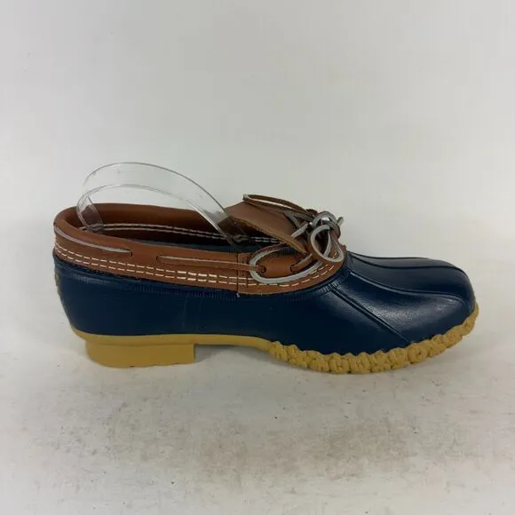 L.L. Bean Duck Boots Mens 9 wide Brown Leather Low Top Waterproof Classic 175067