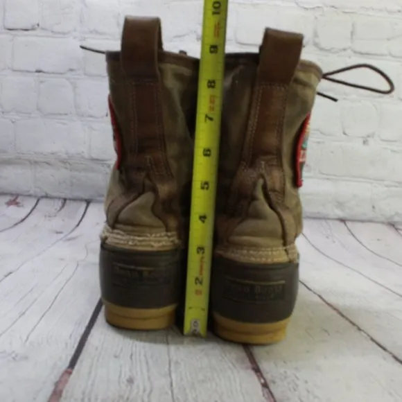 LL Bean Katahdin Brown Waxed Canvas Limited Edition Unlined Duck Boots 7 M