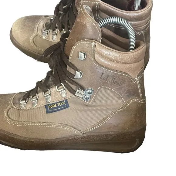 L.L. Bean Men's Size 7 Cowhide Leather Skywalk Brown Hiking Boots Made In Italy