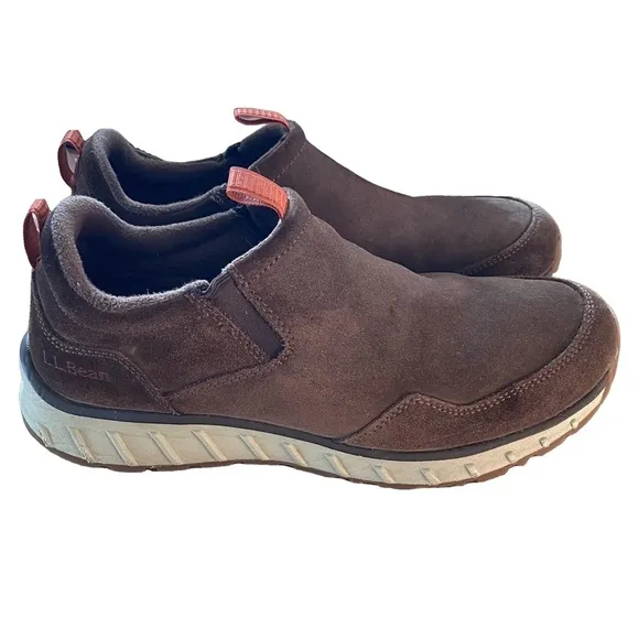 L.L. BEAN Snow Sneaker Shoes Slip on Brown Suede Mens Size 9