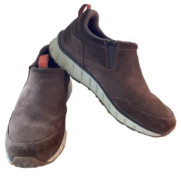 L.L. BEAN Snow Sneaker Shoes Slip on Brown Suede Mens Size 9