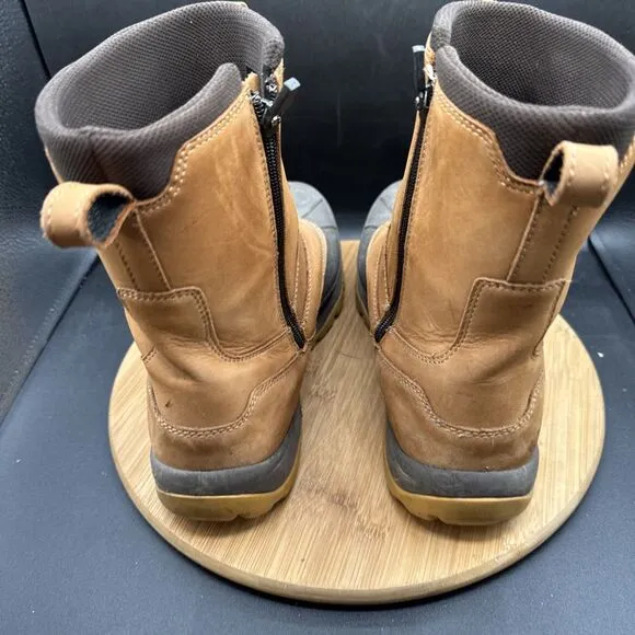 LL Bean Storm Chaser Boots Men Size 10 Tall Brown Leather Black Rubber Toe