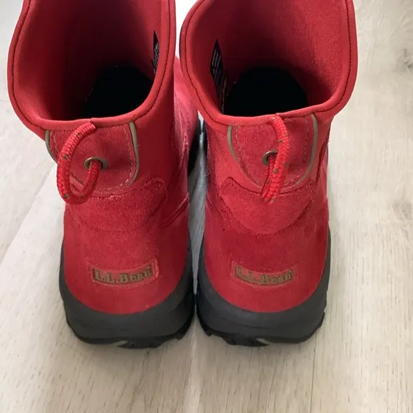 LL Bean thinsulate red suede leather boots size 8 1/2 M winter women’s outdoor