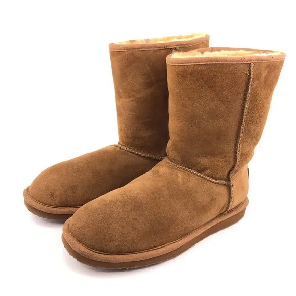 L.L. Bean Wicked Good Brown Suede Sheepskin Winter Boots 11