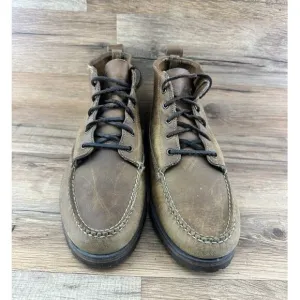 LL Bean Women’s Ankle Boots Vintage Brown Genuine Leather Moc Chukka Siz…