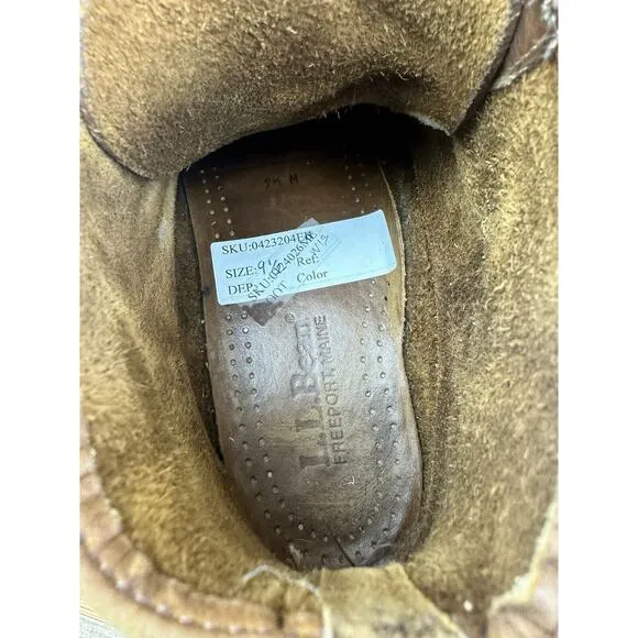 LL Bean Women’s Ankle Boots Vintage Brown Genuine Leather Moc Chukka Siz…