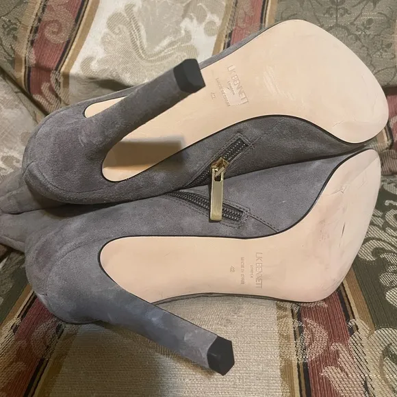 LL BENNETT Nolan Grey Suede Stiletto Ankle Boots. Size 42 EU = 11.5 US Women