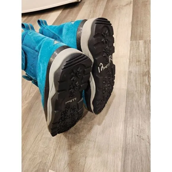 L.L.Bean Turquoise Suede Girls Winter Boots size 5