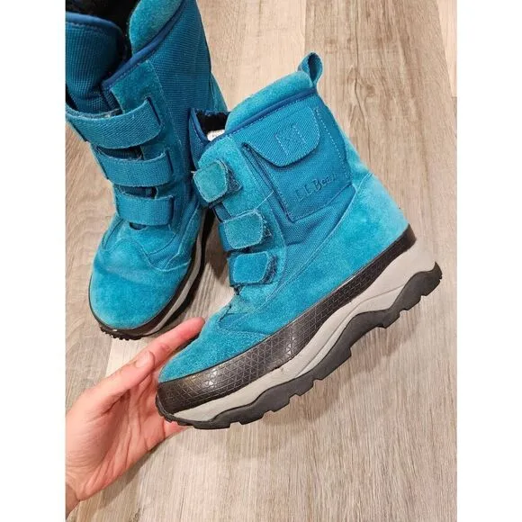 L.L.Bean Turquoise Suede Girls Winter Boots size 5