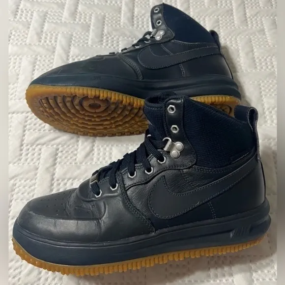 LNike Navy Lunar Air Force 1 Winter Boots 7 Youth
