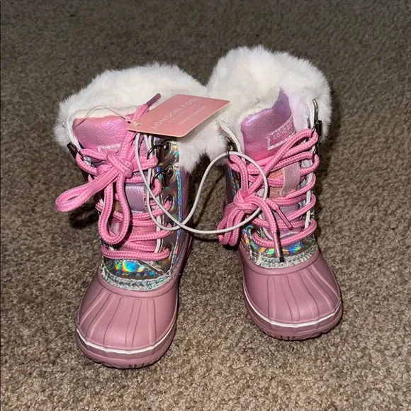 London Fog Pink Iridescent Kids' Boots