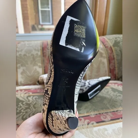 Longchamp Python Print Leather Heel Ankle Boots. Size 39 Women